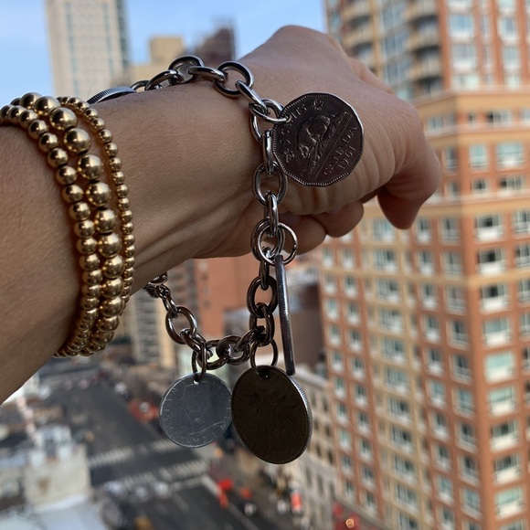 European coins charm bracelet - Picture 3 of 12